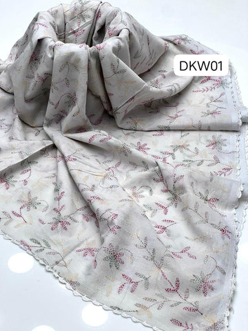 Stuff Pure Lawn Elegant And Beautiful Multani HandMade Embroidery Chaddar Four Side Handmade Lace